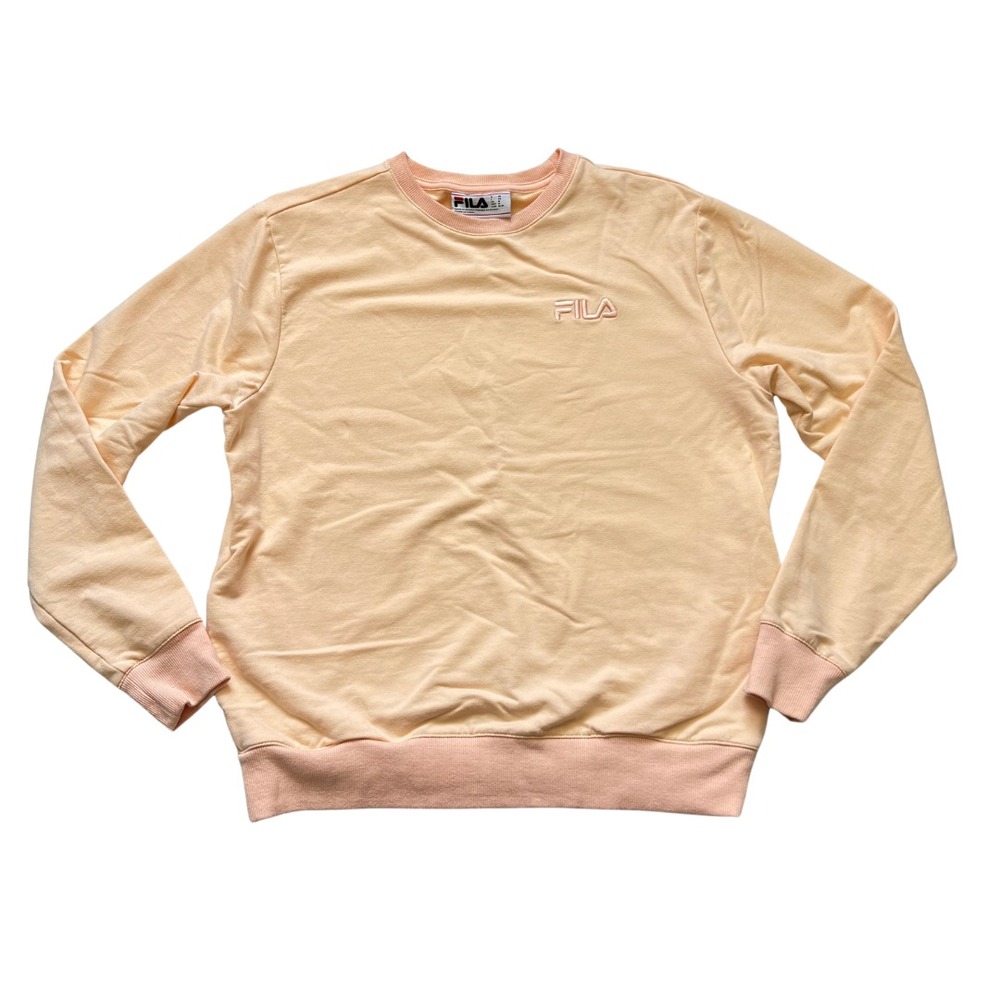 Fila‎ Peach Crewneck Sweatshirt Women's Medium Soft Cotton Pullover Logo Top